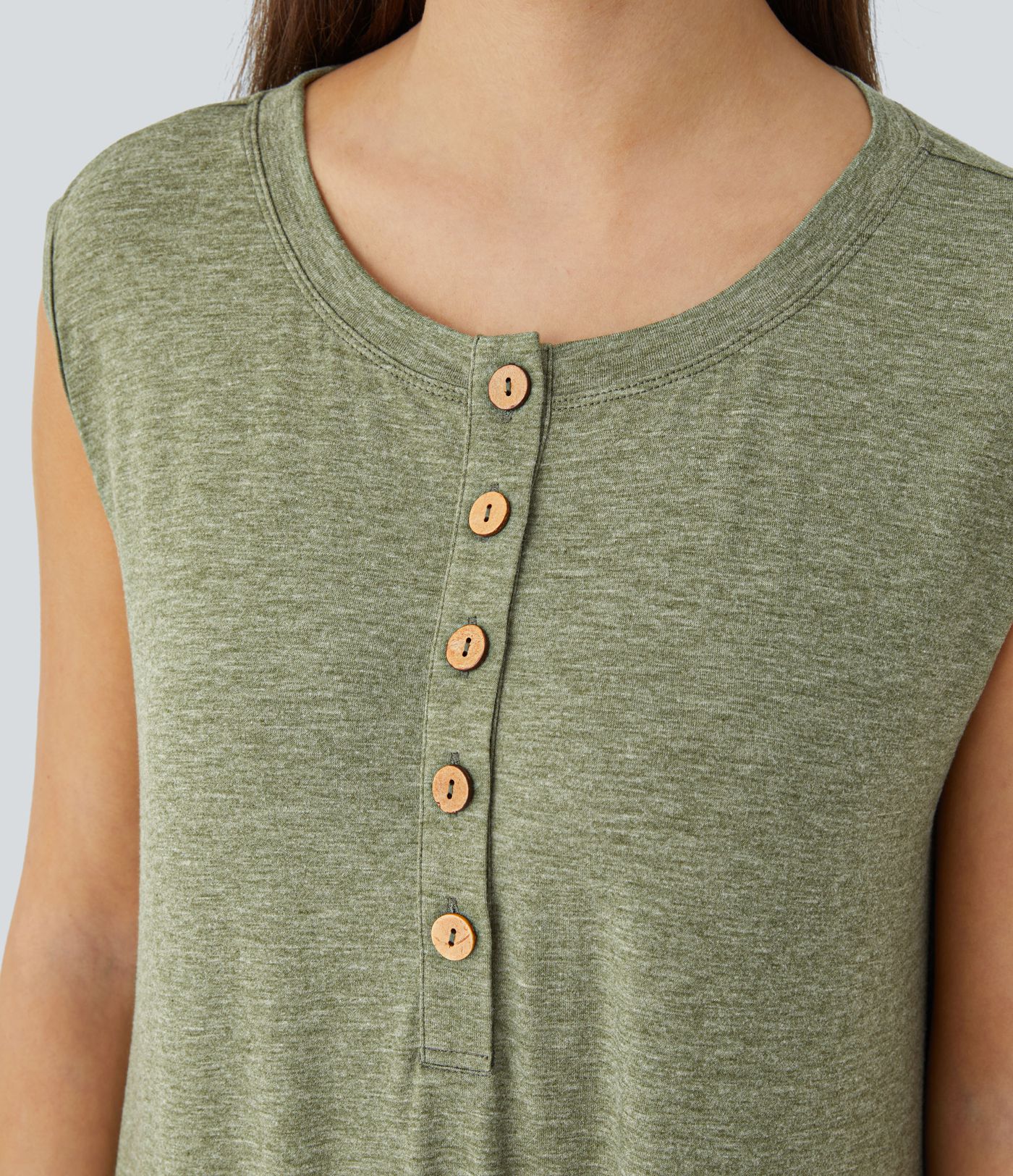 Henrik Neck Sleeveless Side Pocket Wide Leg Casual Jumpsuit