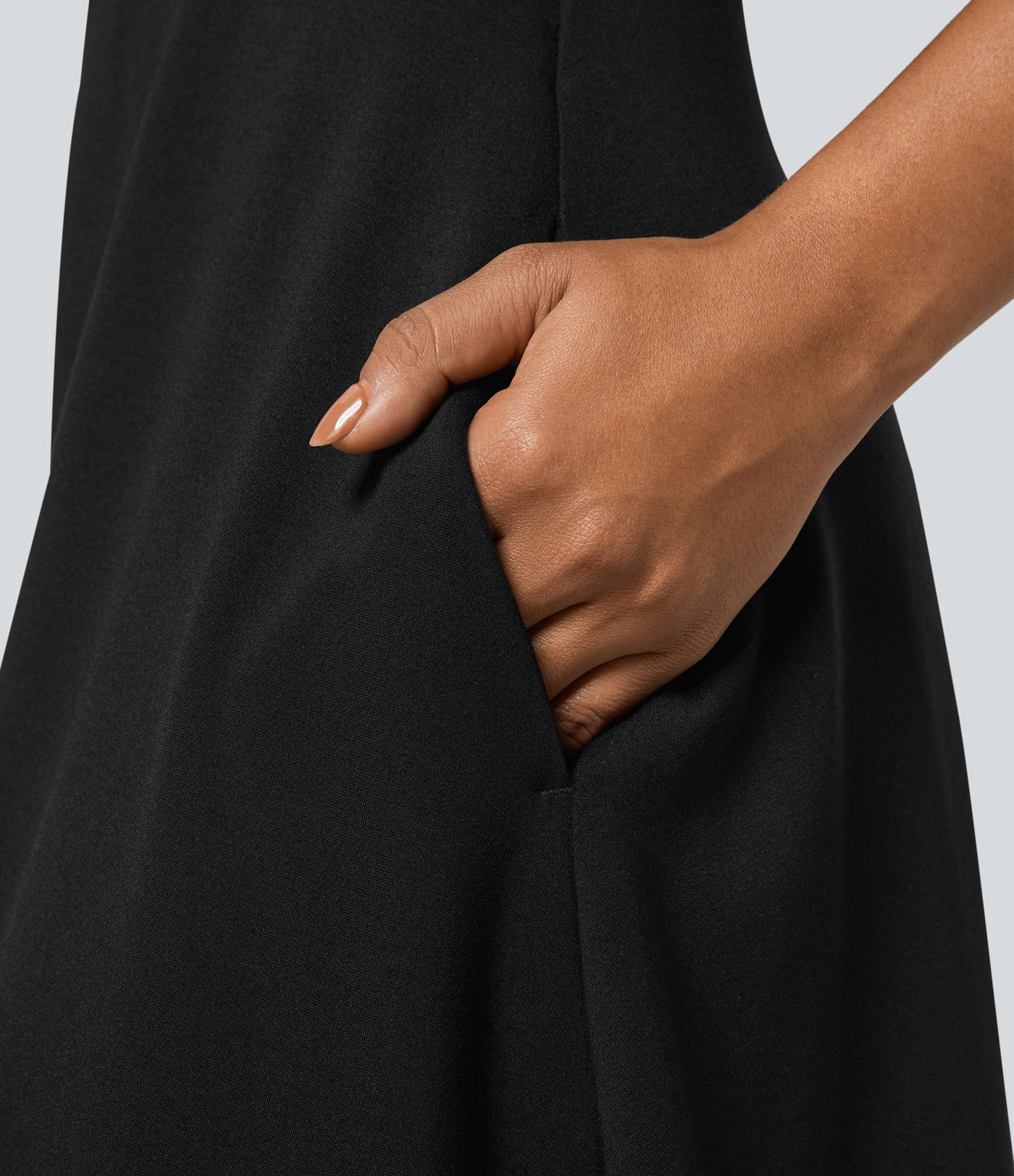 Robe de travail midi fit-and-flare ceinturée zippée col rond SculptKnit avec poches