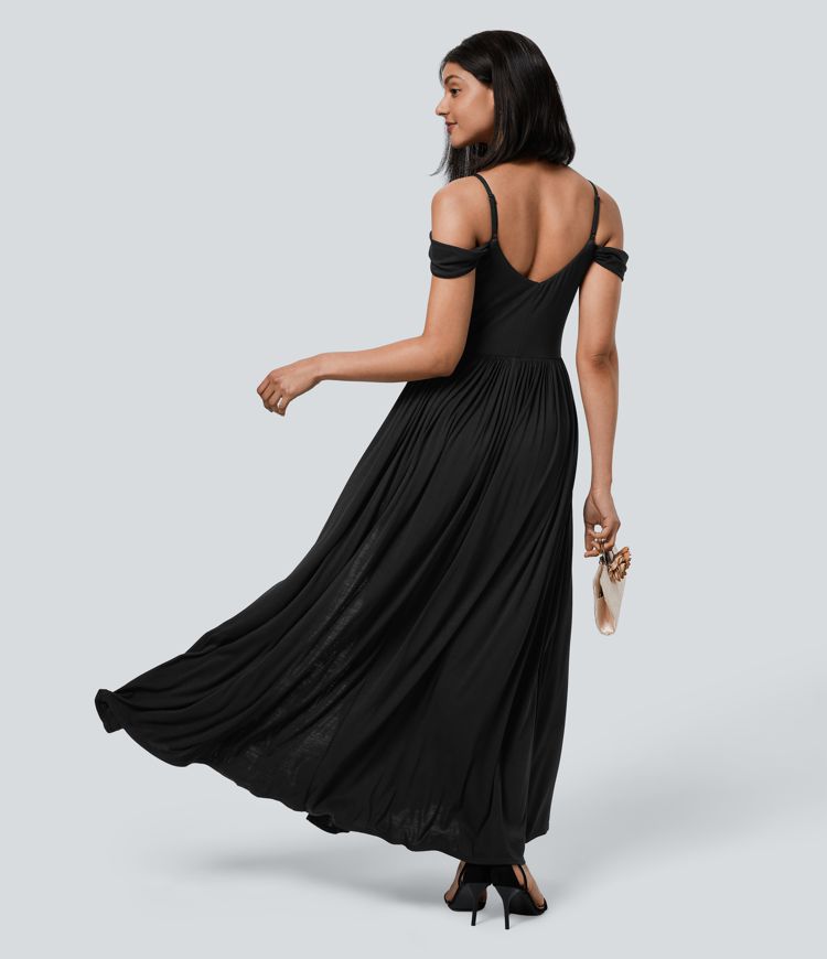 flowy cold shoulder dress Women's Cold Shoulder 3/4 Sleeve Dress main image 0