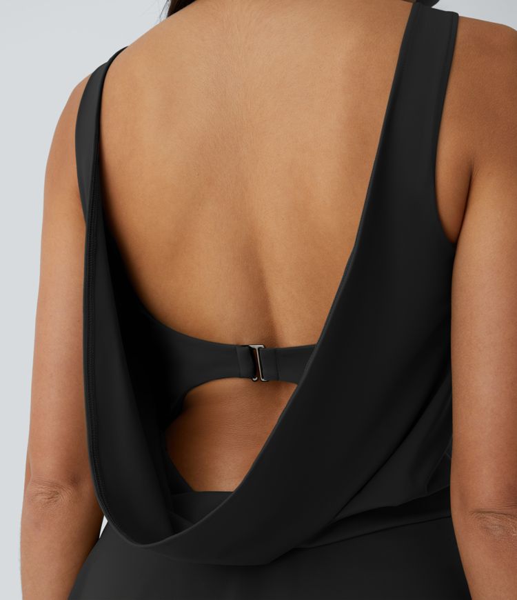 Draped G-Hook 2-in-1 Pocket Mini Dance Active Dress