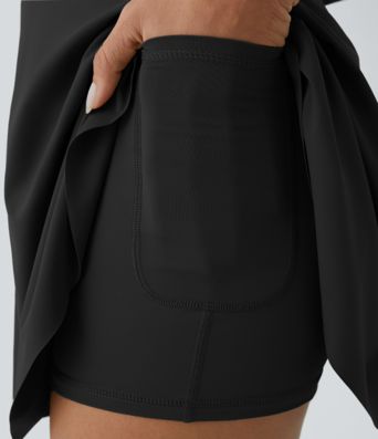 Draped G-Hook 2-in-1 Pocket Mini Dance Active Dress