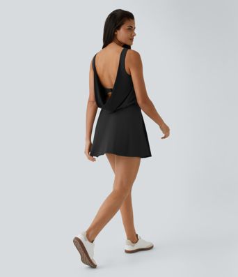 Draped G-Hook 2-in-1 Pocket Mini Dance Active Dress