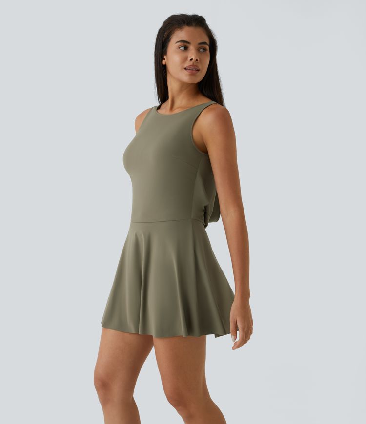 Draped G-Hook 2-in-1 Pocket Mini Dance Active Dress