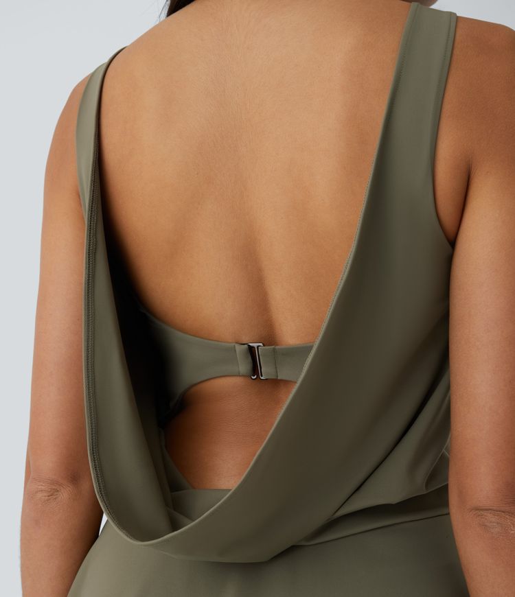 Draped G-Hook 2-in-1 Pocket Mini Dance Active Dress