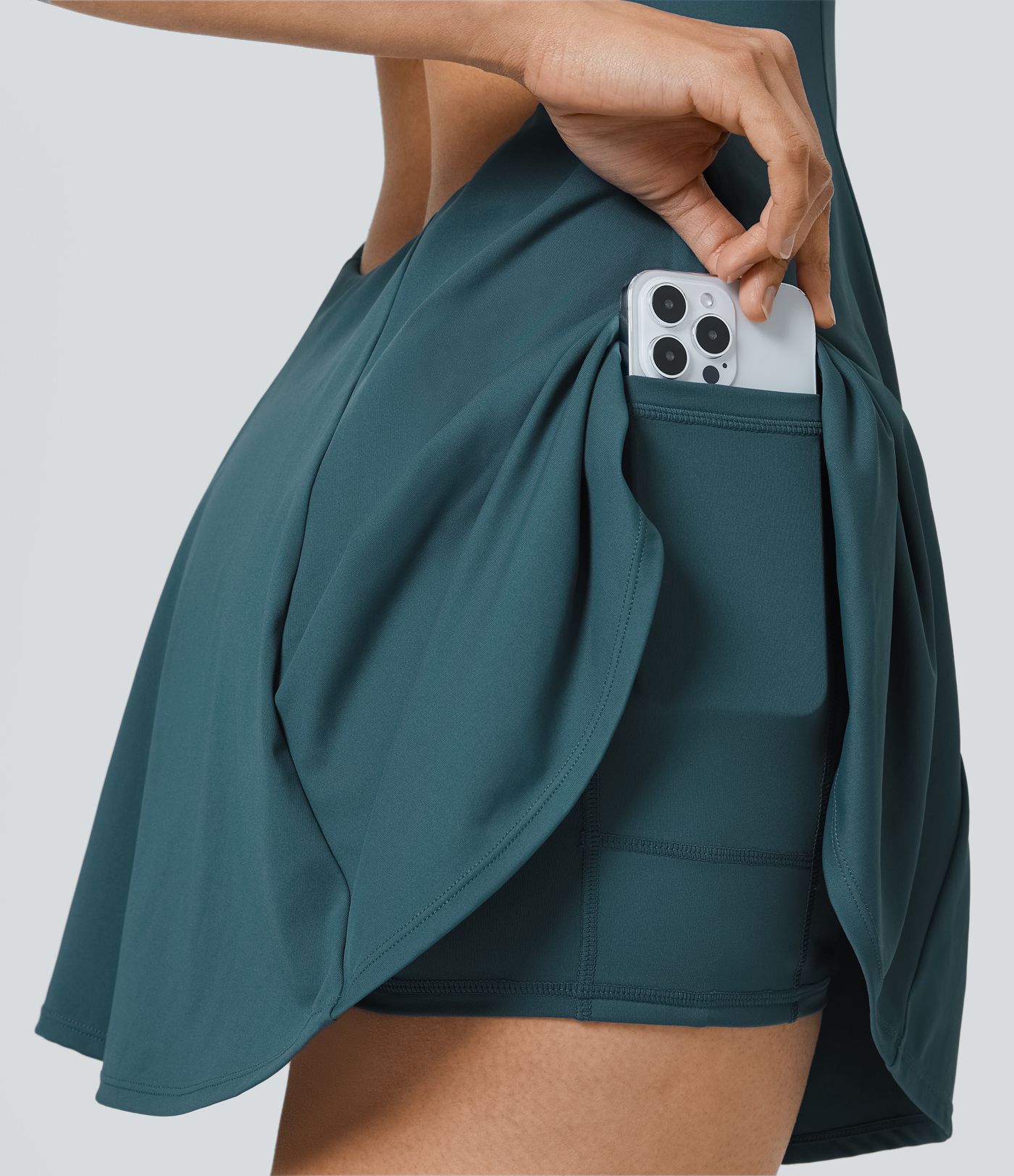 Backless Cutout 2-in-1 Pocket Quick Dry Mini Slip Tennis Active Dress