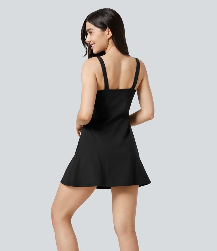 SoftlyZero™ Plush 2-in-1 Pocket Flare Mini Active Dress-Easy Peezy Edition