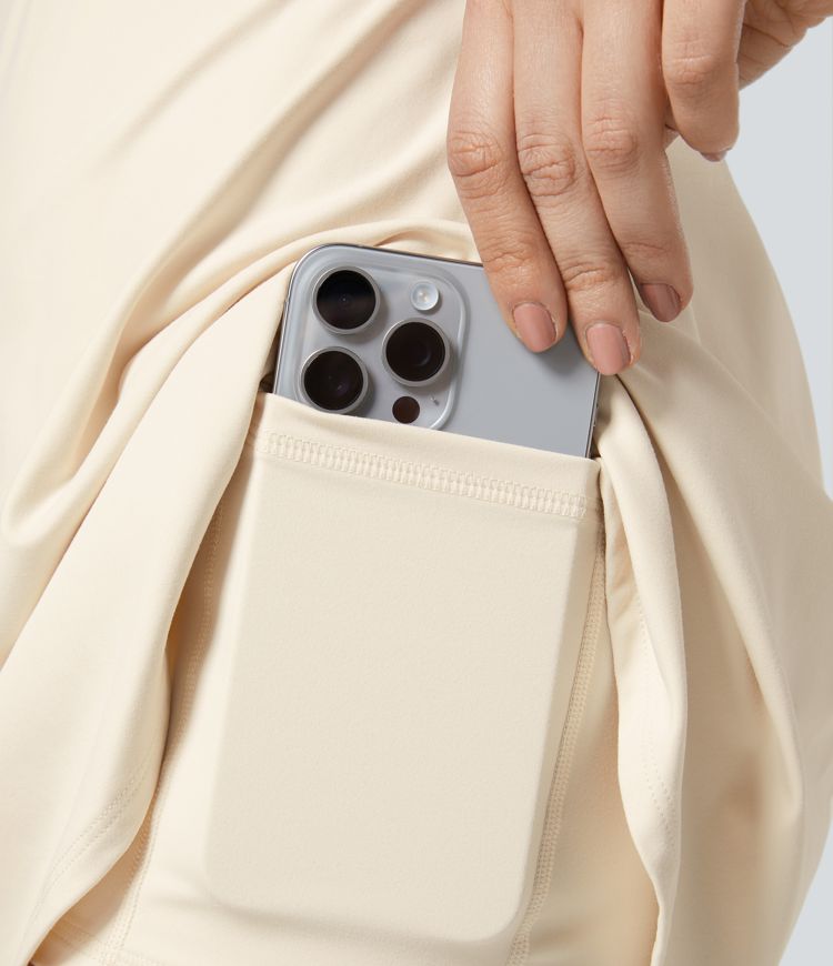 SoftlyZero™ Plush 2-in-1 Pocket Flare Mini Active Dress-Easy Peezy Edition