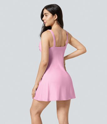 SoftlyZero™ Plush 2-in-1 Pocket Flare Mini Active Dress-Easy Peezy Edition
