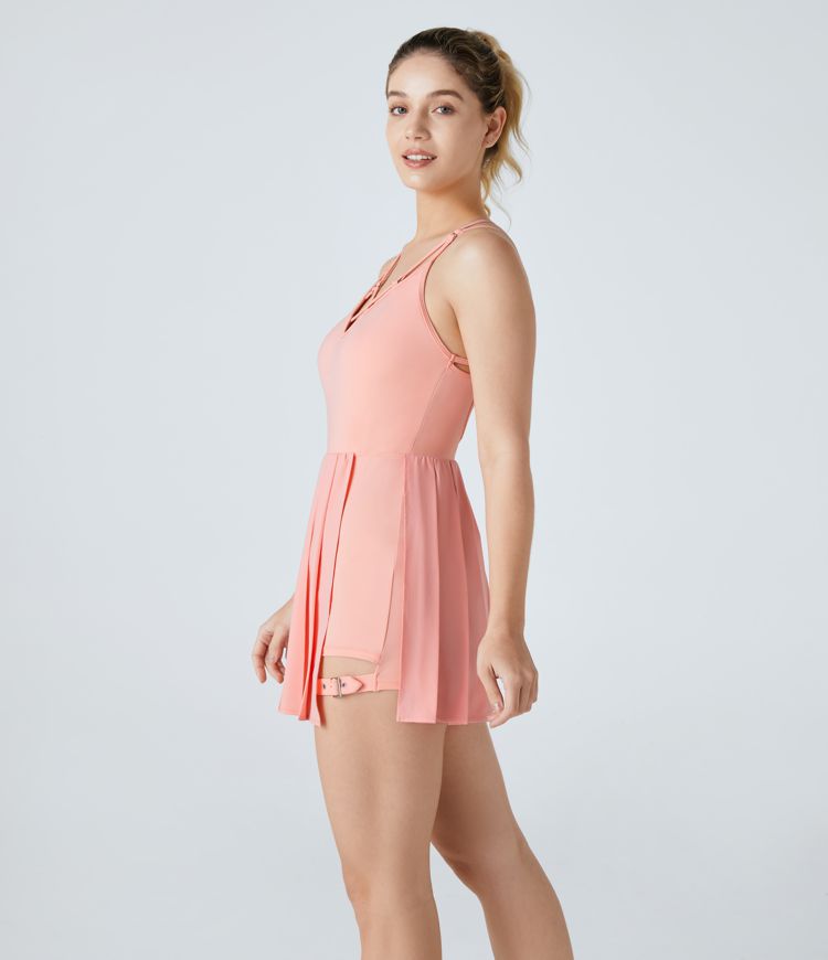 Breezeful™ Backless Pleated 2-in-1 Pocket Quick Dry Mini Yoga Active Dress