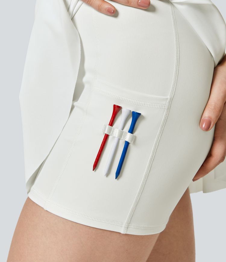 Collar Zipper 2-Piece Pocket Cool Touch Mini Golf Active Dress-Golf Tee Pocket