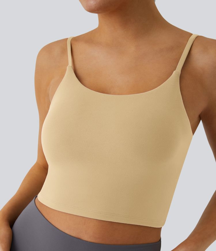 Basic Padded Workout Cropped Tank Top