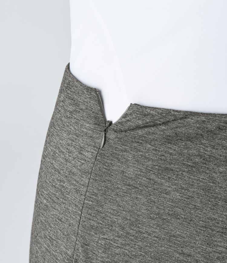 Falda maxi acampanada tiro alto cremallera lateral talla grande