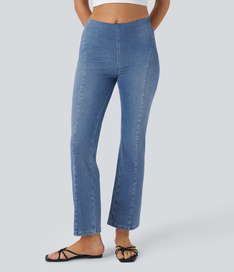 Halara Flex™ Jegging Casual Moulant Tricoté Extensible à Taille Moyenne avec Poches au Dos Toucher Frais et Effet Lavé