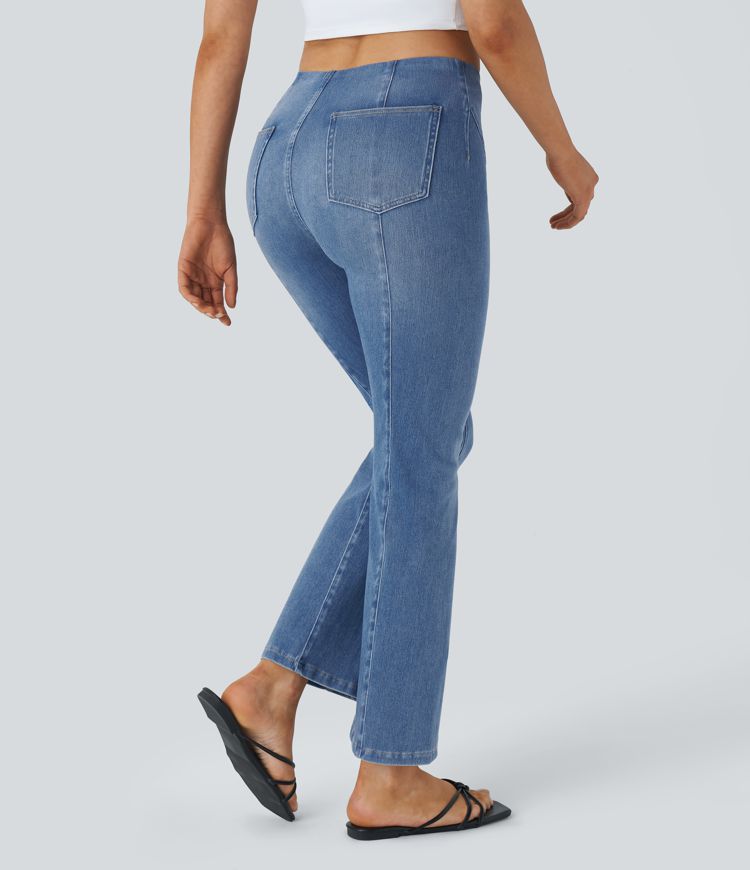 Halara Flex™ Jegging Casual Moulant Tricoté Extensible à Taille Moyenne avec Poches au Dos Toucher Frais et Effet Lavé