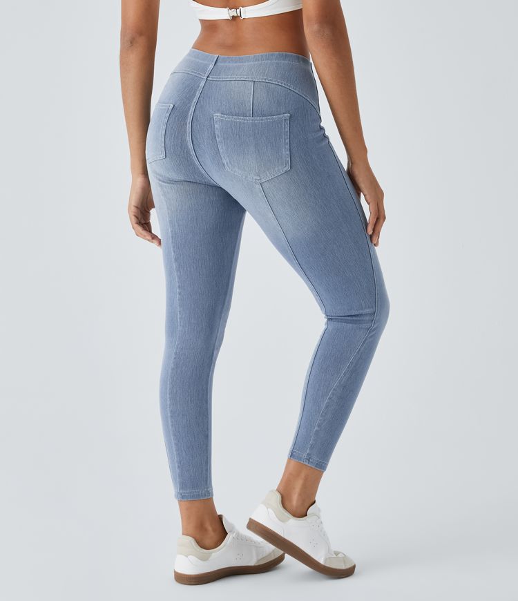 Leggings Halara Flex™ Denim 7/8 elástico bolsillo trasero tiro medio