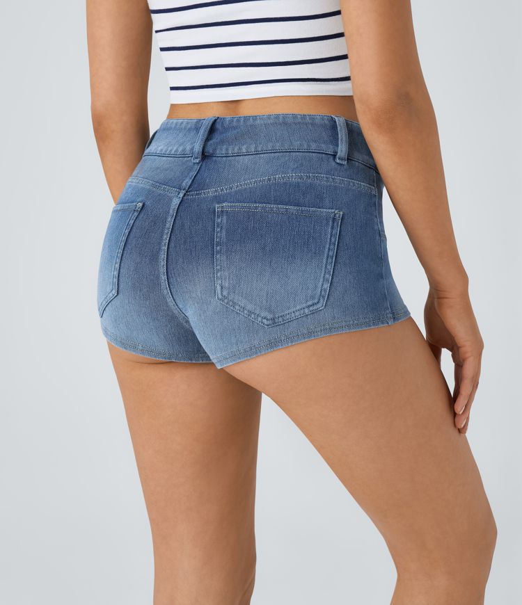 Halara Flex™ Mid Rise Pocket Denim Casual Shorts