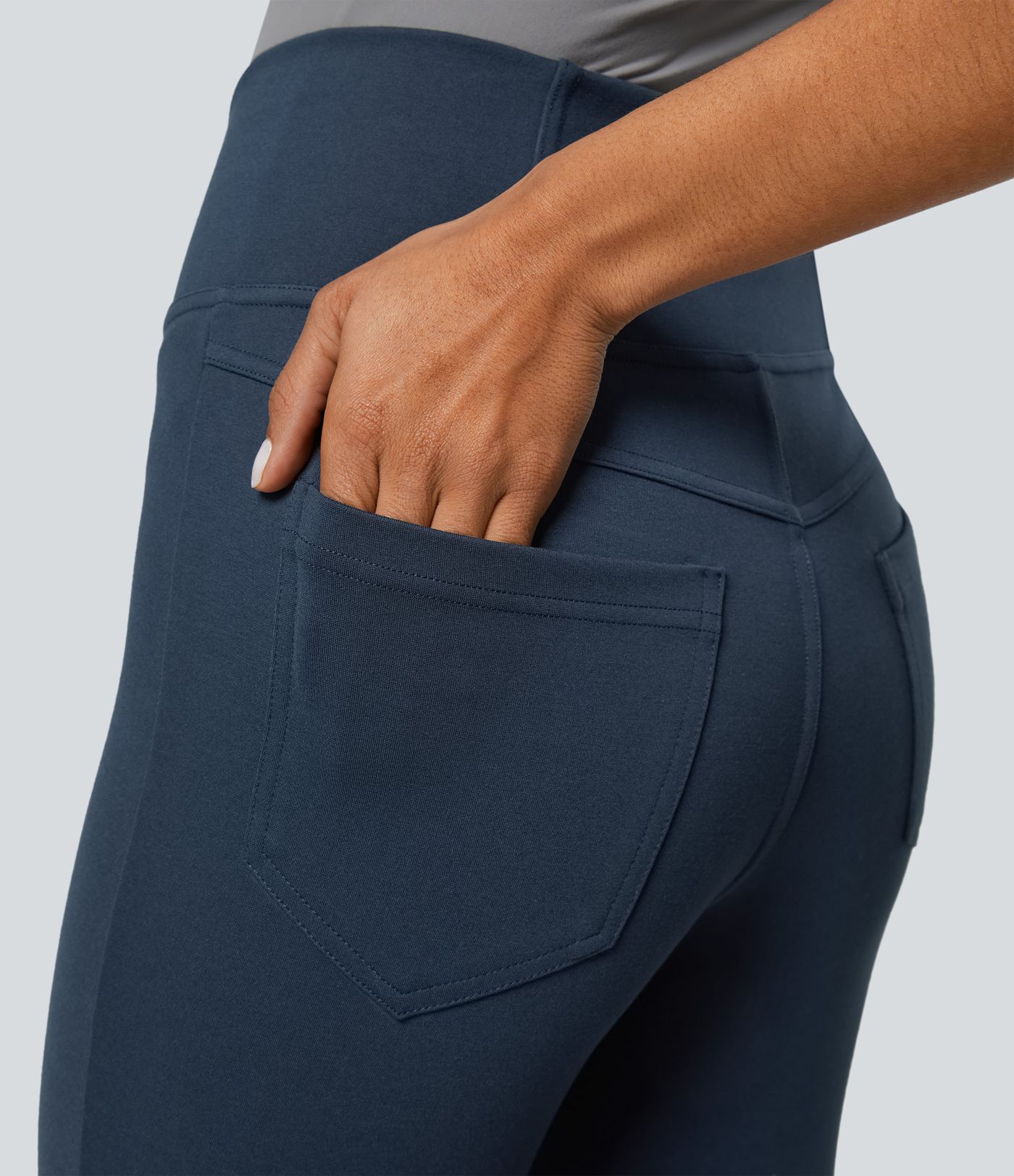 Halara Flex™ Crossover High-Waist Back Pocket Slim Ankle-Length Work Pants