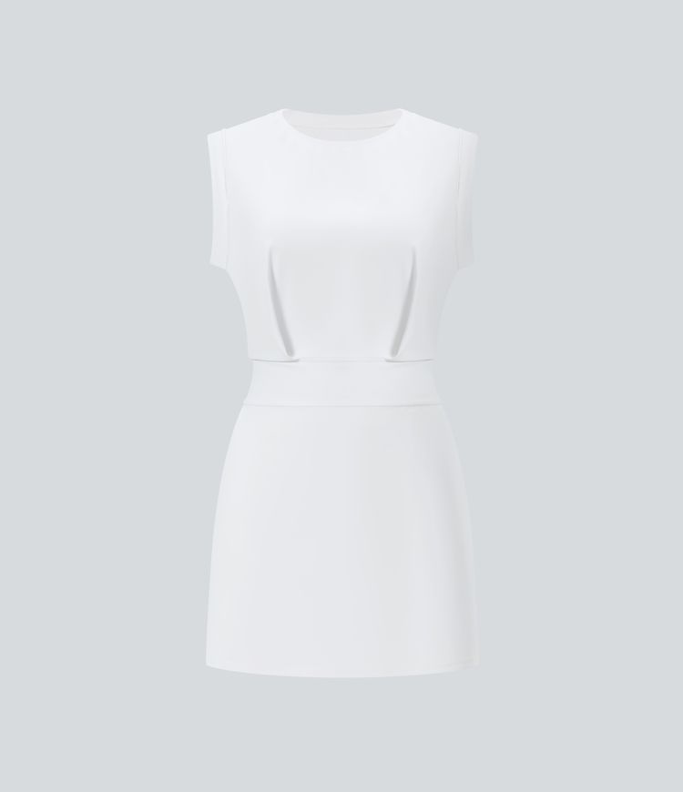 Vestido Softlyzero™ QuickDry activo conjunto 2 piezas sin mangas pliegue bolsillo lateral minivestido deportivo secado rápido pickleball