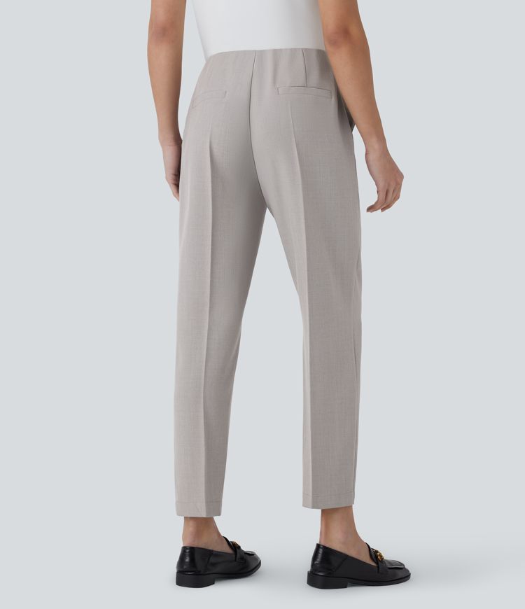 Mid Rise Side Pocket Casual Tapered Trousers