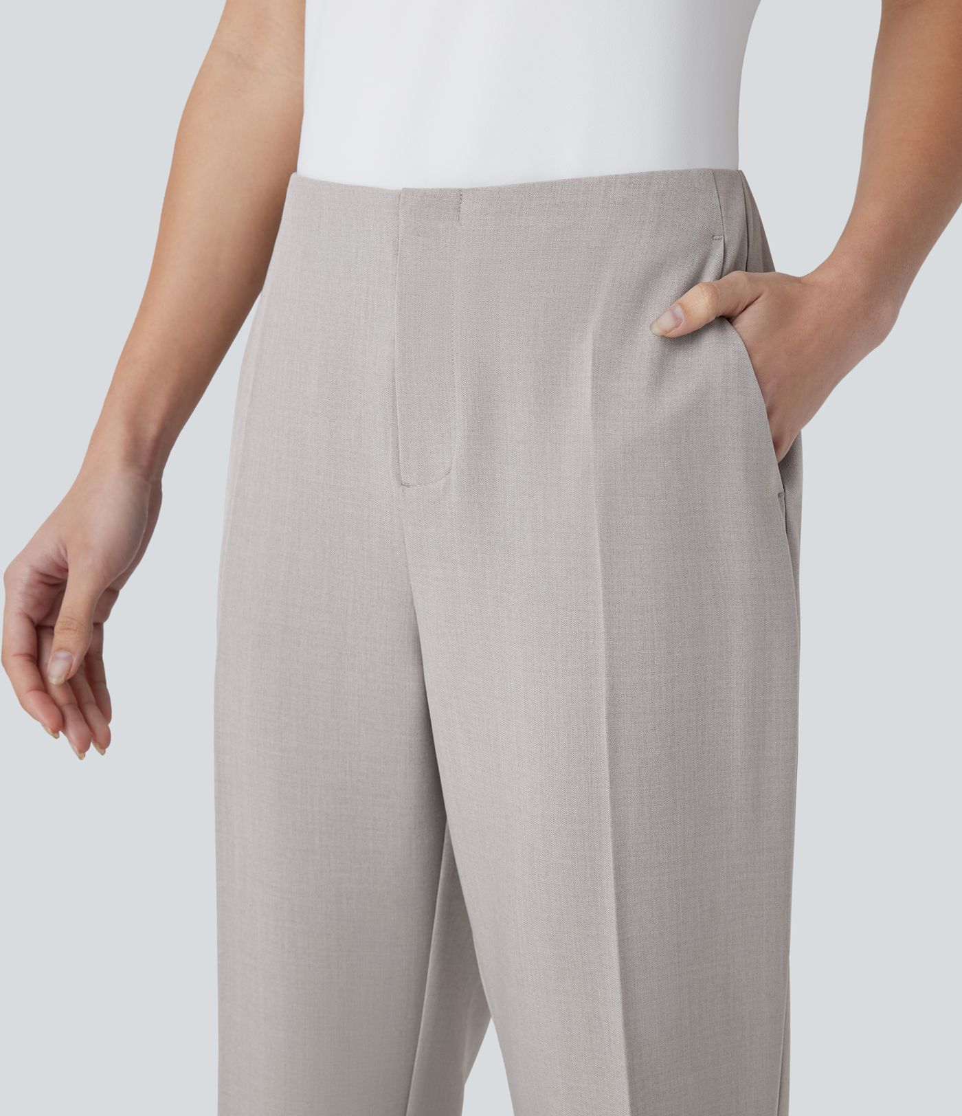 Mid Rise Pocket Casual Tapered Pants