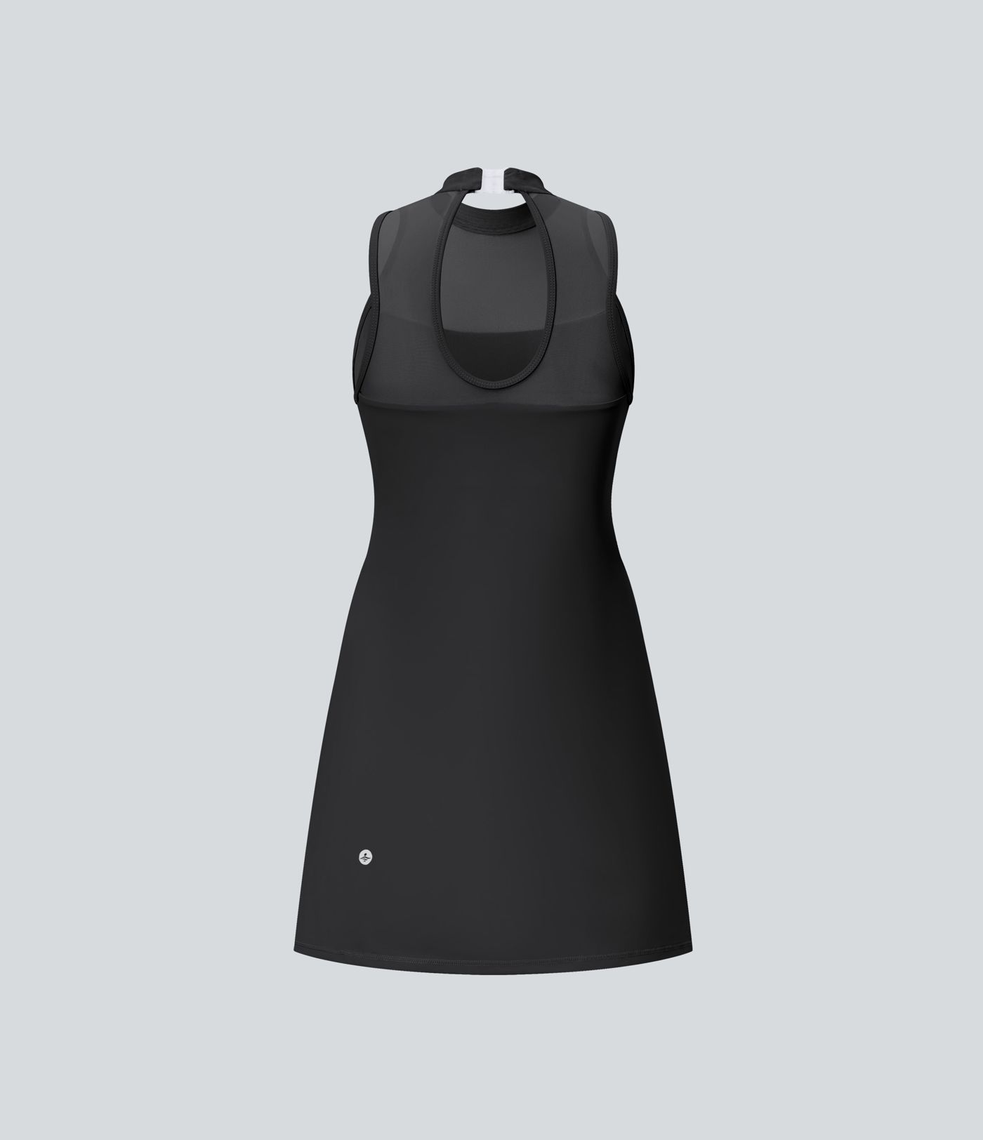 Contrast Mesh Buckle Backless Split 2-in-1 Side Pocket Dance Active Dress - Easy Peasy Edition