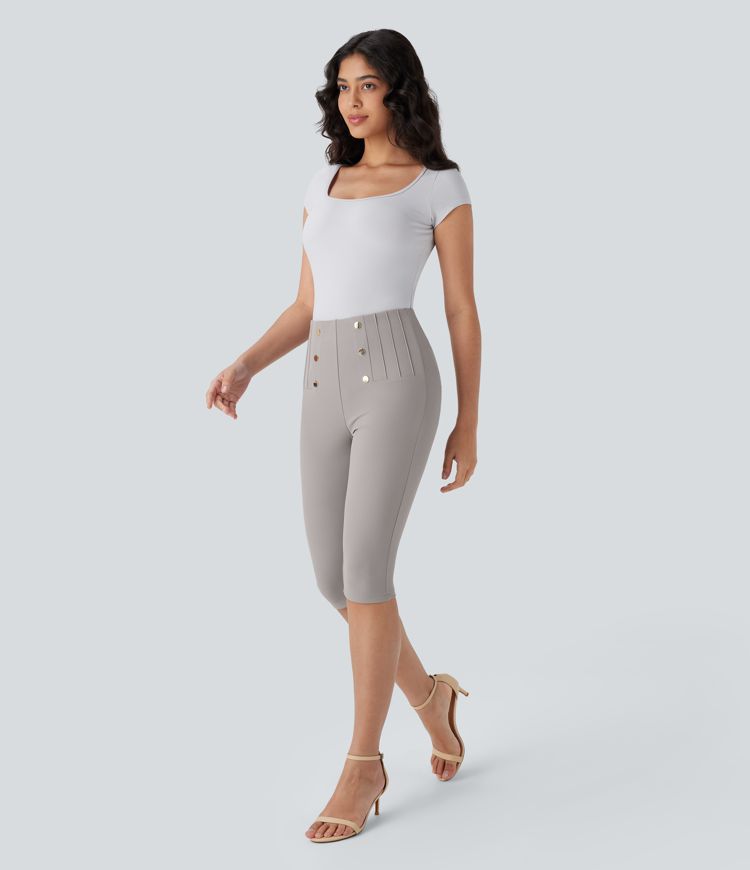 Pantalon tailleur gainant taille haute avec poches Halara Flex™