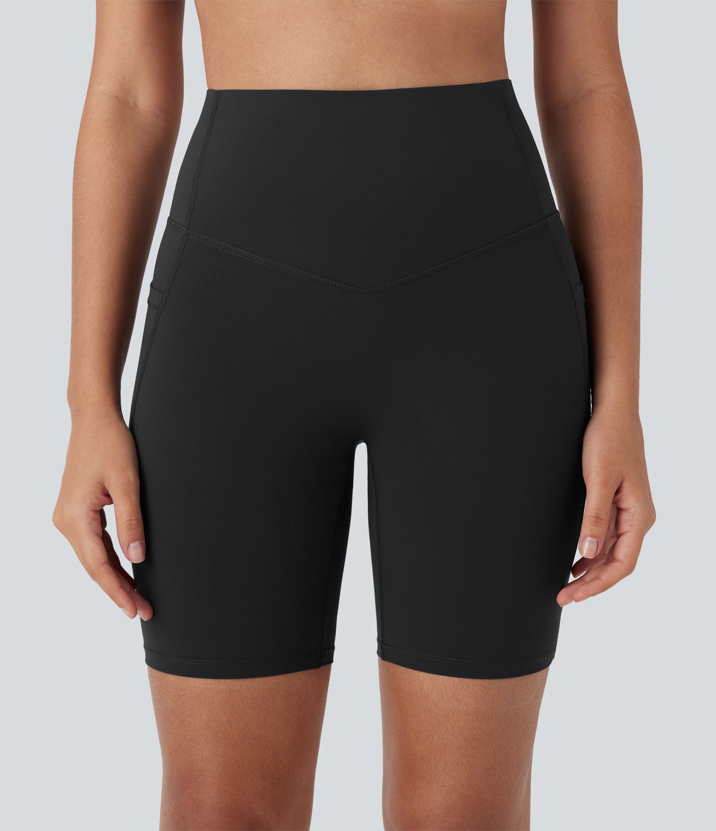 Halara UltraSculpt™ High Waisted Butt Lifting Tummy Control Pocket Shaping Women Gym Running Biker Shorts 7''