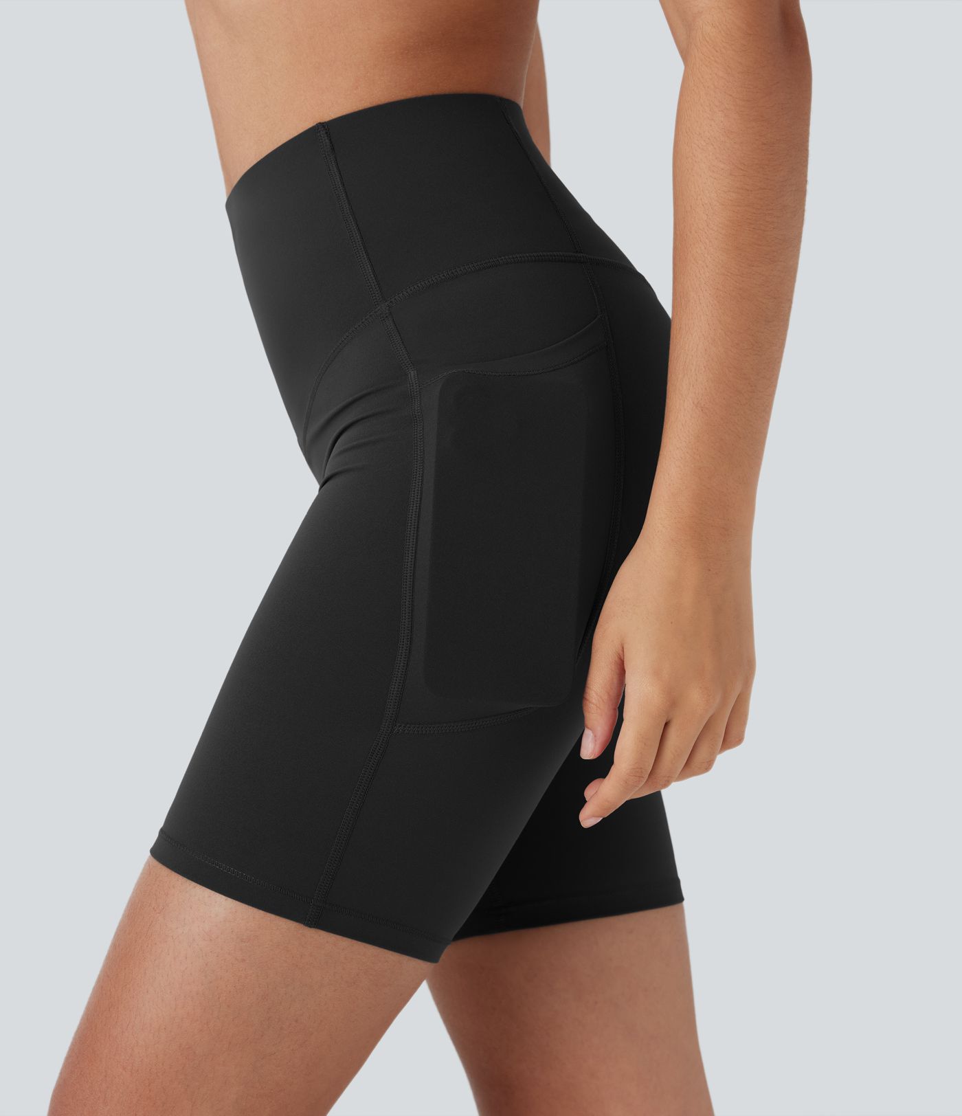 Halara UltraSculpt™ High Waisted Butt Lifting Tummy Control Pocket Shaping Women Gym Running Biker Shorts 7''