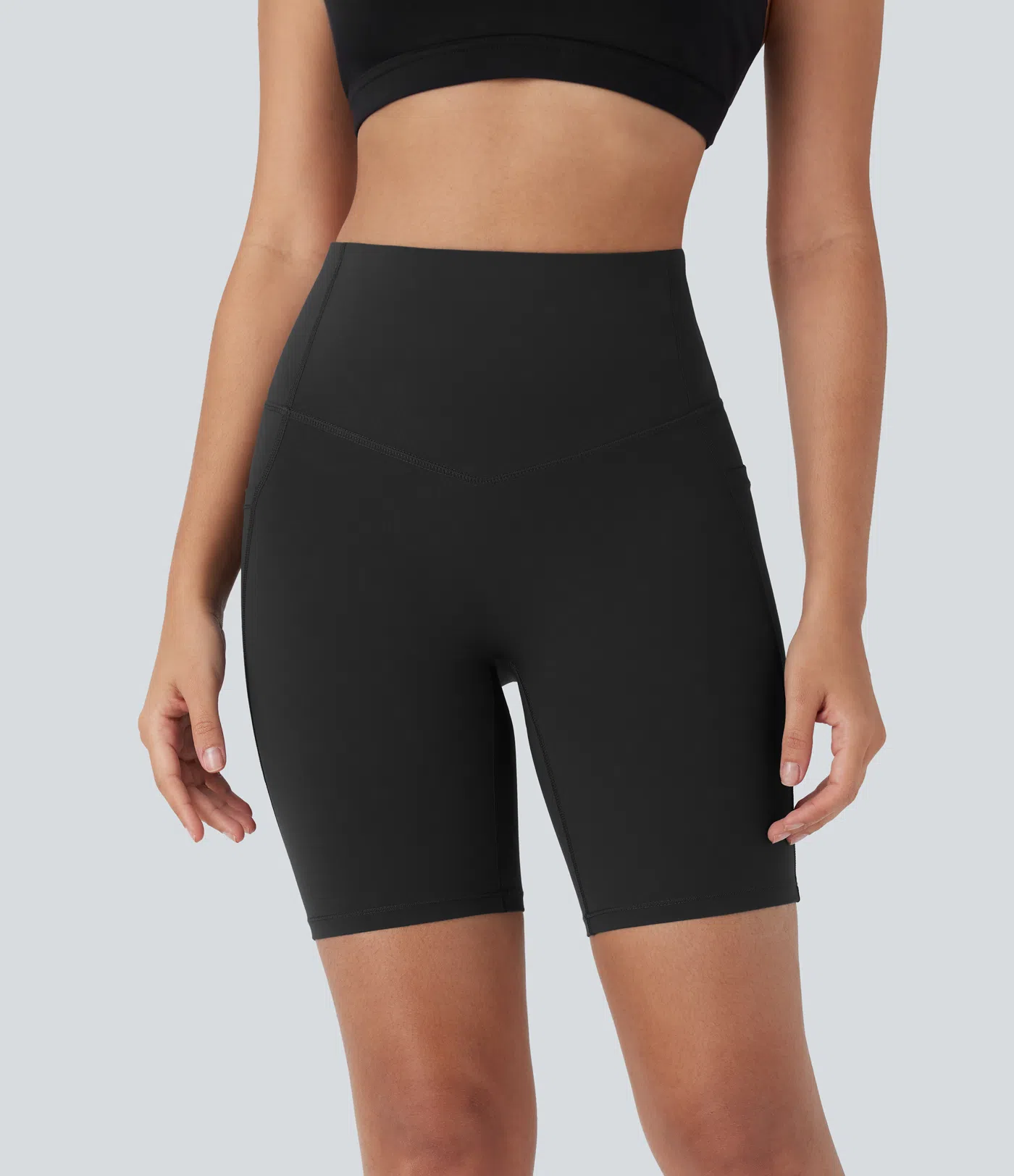 Halara UltraSculpt™ SoCinched High Waisted Butt Lifting Tummy Control Side Pocket Shaping Training Biker Shorts 7''