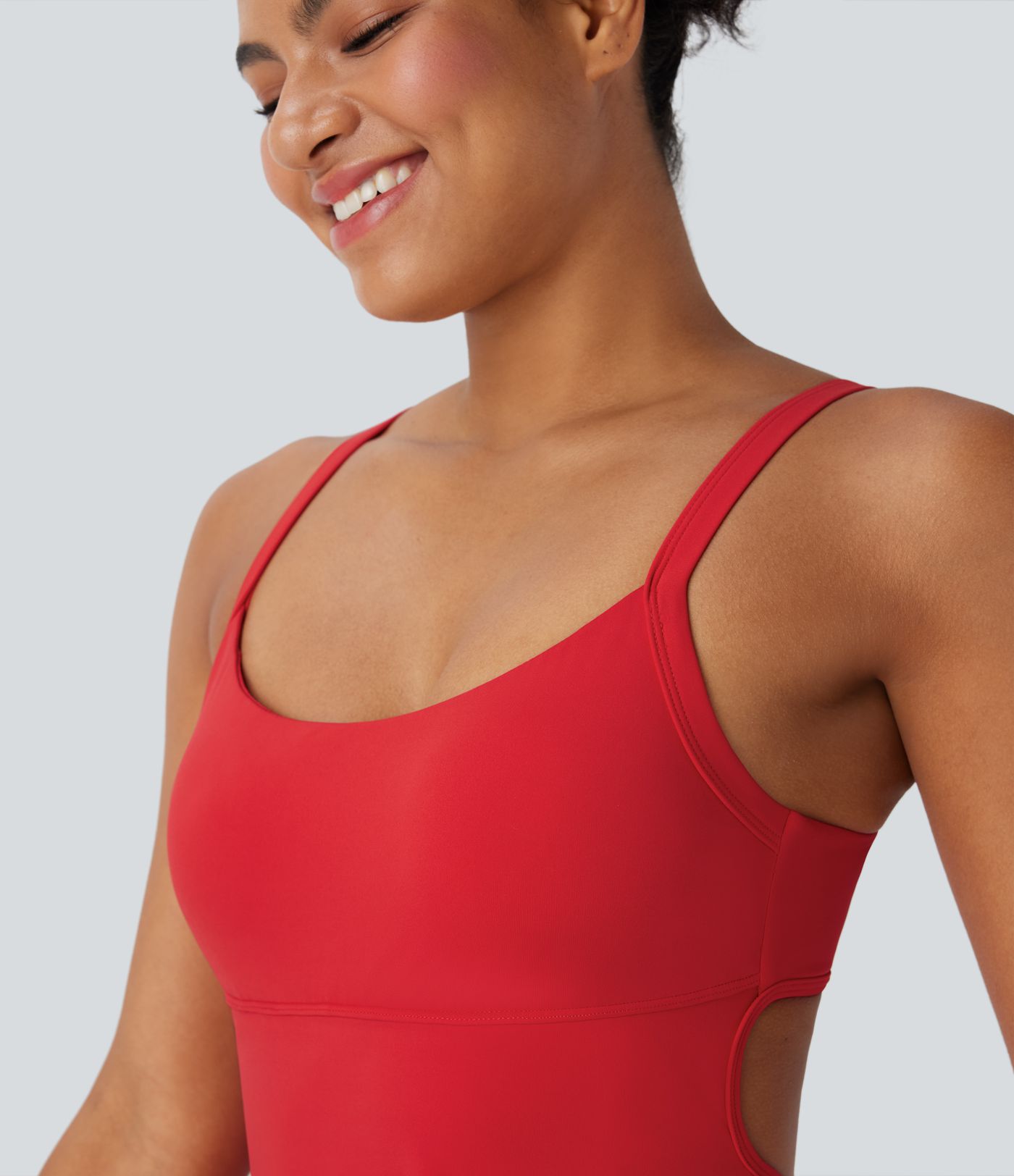 Vestido mini de yoga 2 en 1 Softlyzero™ UPF 50+ fresco al tacto con espalda descubierta, hebilla ajustable y bolsillos- Edición Easy Peezy