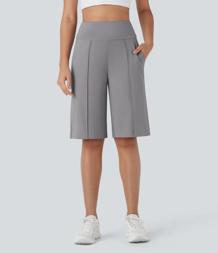 Bermudas Softlyzero™ Airy entrenamiento tiro alto bolsillo lateral pierna recta tacto fresco - UPF 50+