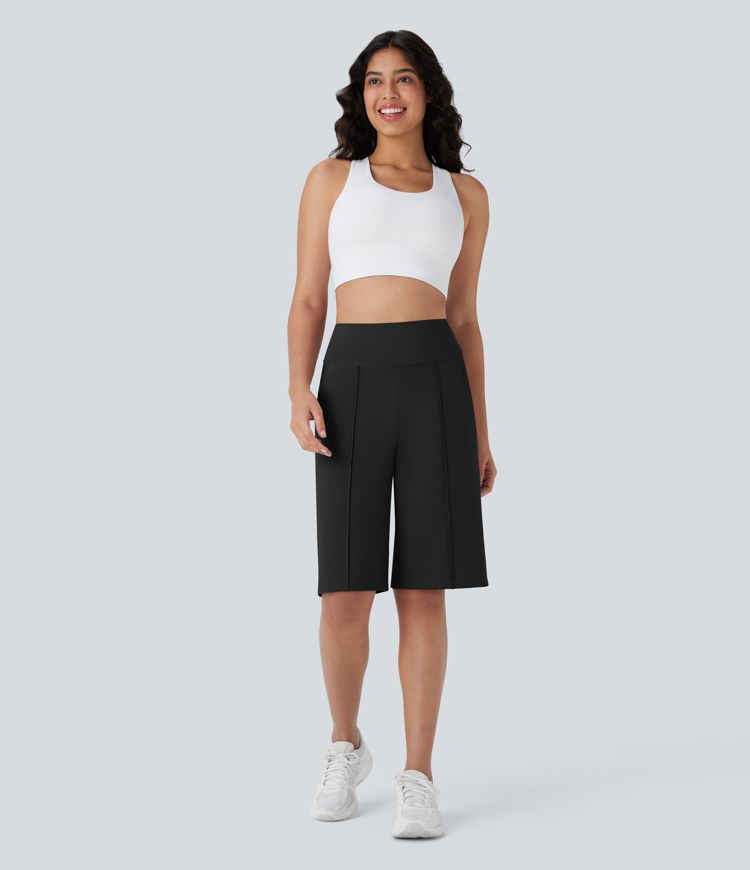 SoftlyZero™ Airy High Waisted Pocket Straight Leg Cool Touch Workout Bermuda Shorts-UPF50+