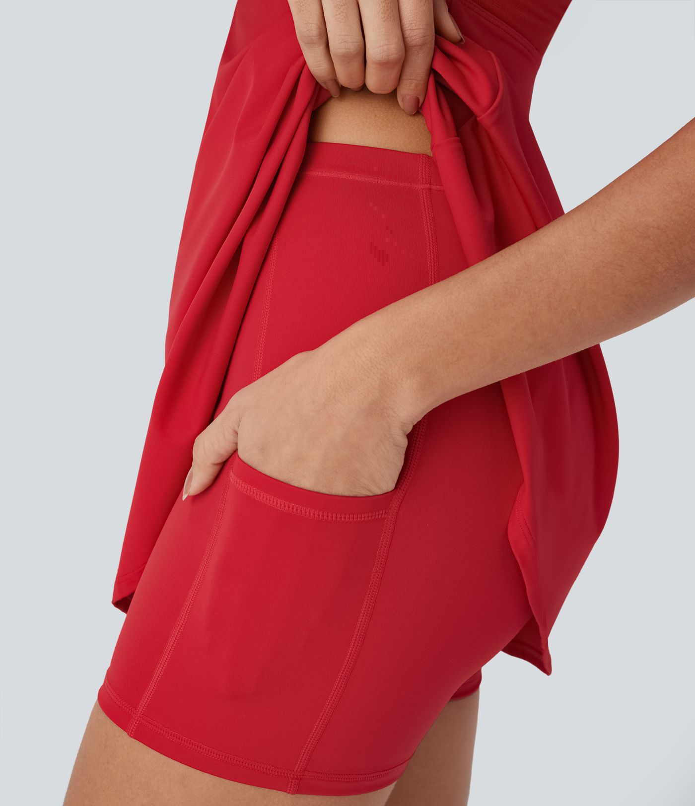 Mini-robe active de danse Softlyzero™ Airy 2 pièces avec dos nu, bretelles croisées, découpes, toucher frais, poches latérales et protection UPF50+