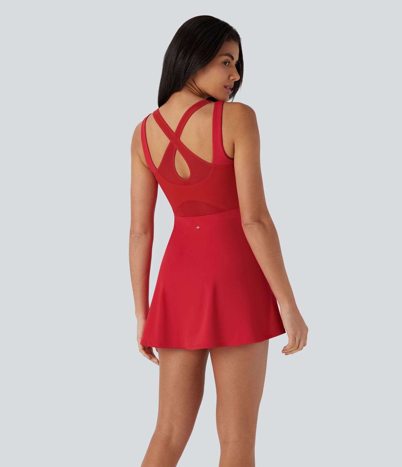 SoftlyZero™ Airy Cut Out 2-Piece Cool Touch Mini Dance Active Dress with Pockets-UPF50+