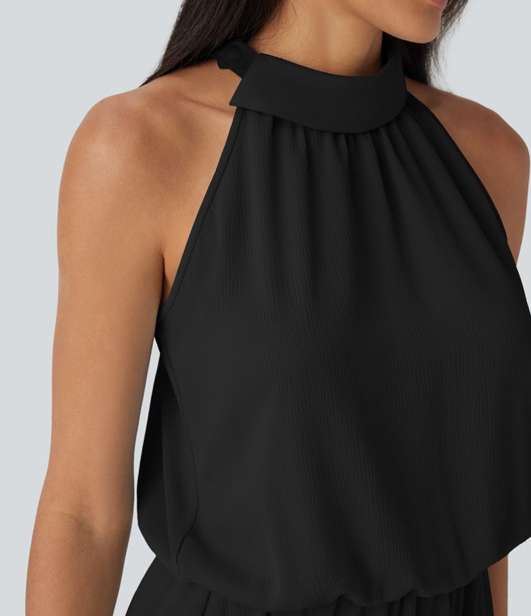 Halter Flowy Mini Dress