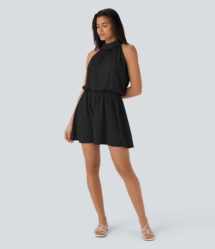 Halter Flowy Mini Dress