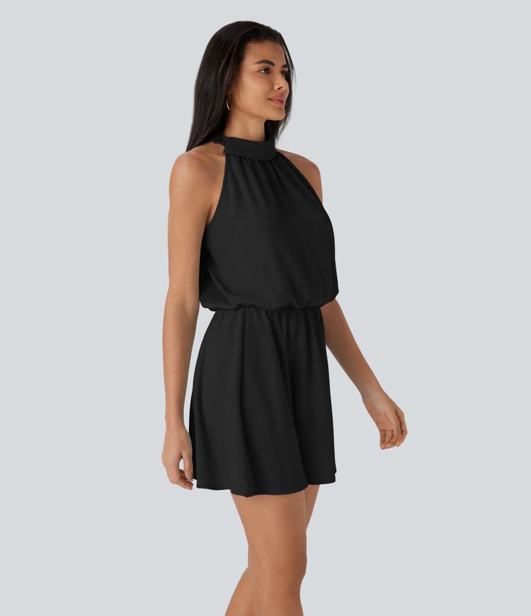 Halter Flowy Mini Dress
