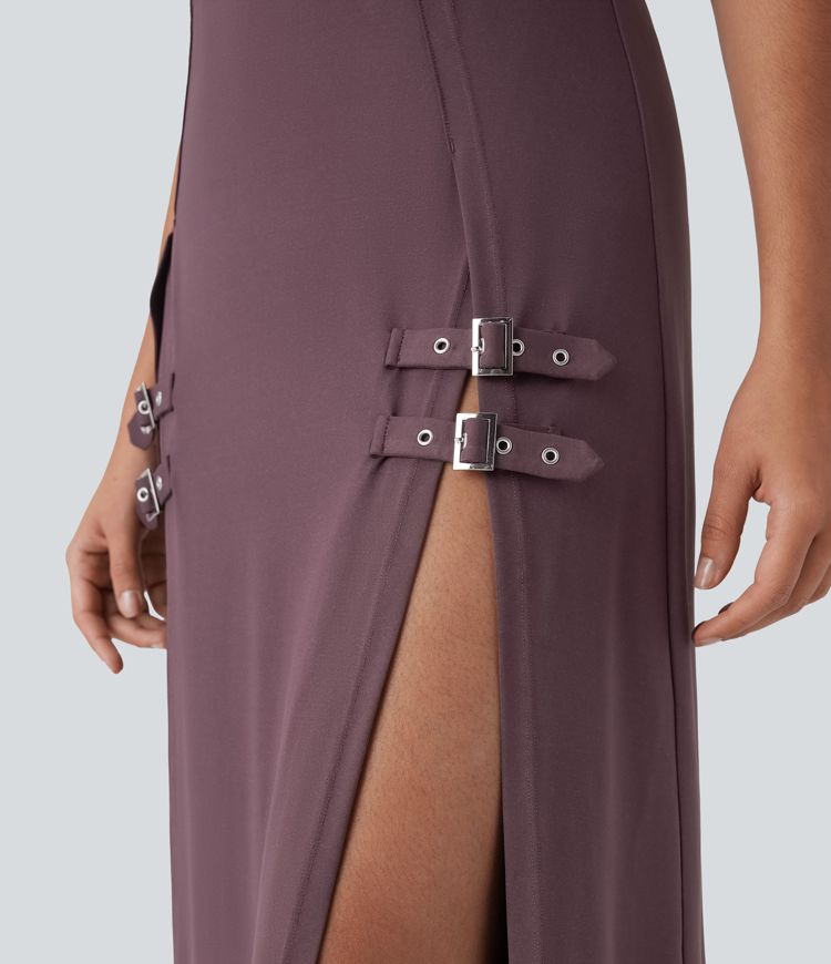 2-in-1 Buckle Maxi Dress