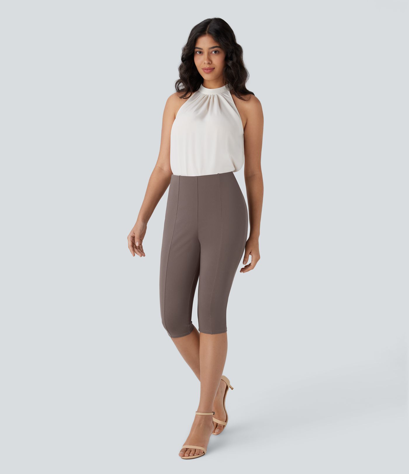 Halara Flex™ SculptKnit - Schmale Arbeits-Pedal-Pusher-Hose mit hohem Bund und Seitentaschen