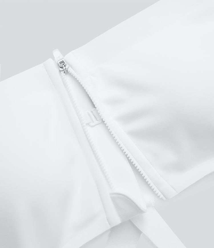 Brassière de sport running SpeedWave™ à maintien moyen, bonnets moulés, bretelles réglables, fermeture éclair et tissu perforé à séchage rapide