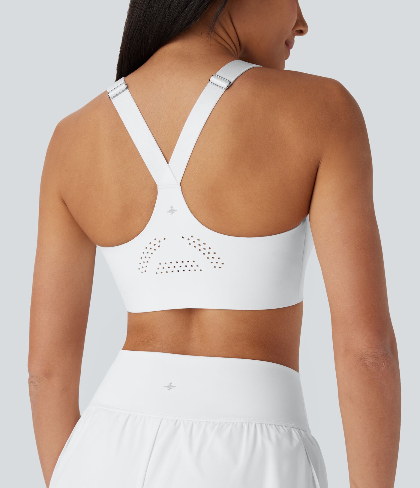 Brassière de sport running SpeedWave™ à maintien moyen, bonnets moulés, bretelles réglables, fermeture éclair et tissu perforé à séchage rapide