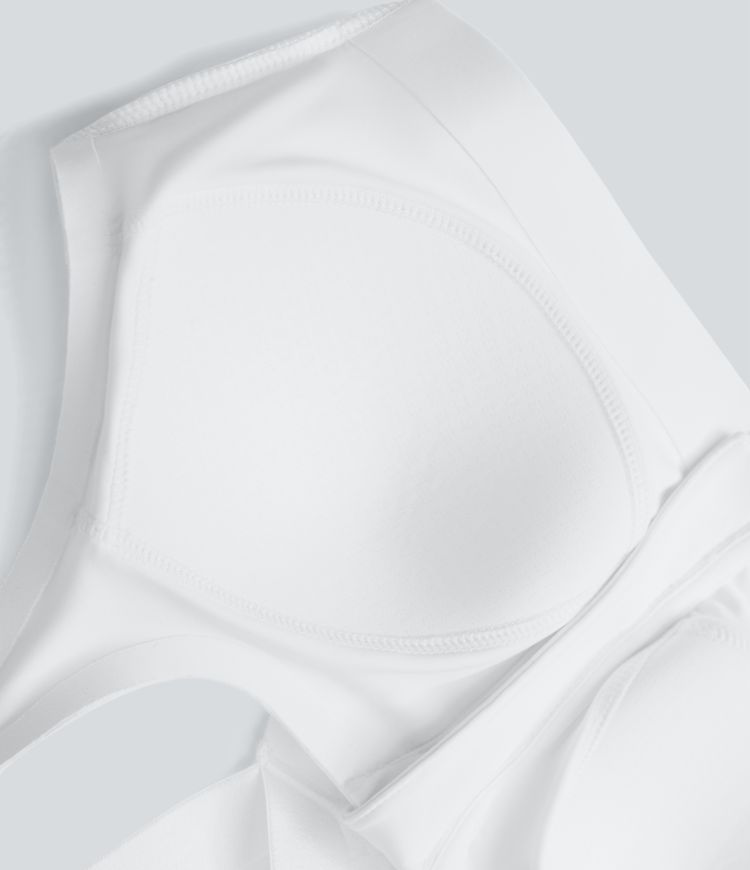 Brassière de sport running SpeedWave™ à maintien moyen, bonnets moulés, bretelles réglables, fermeture éclair et tissu perforé à séchage rapide