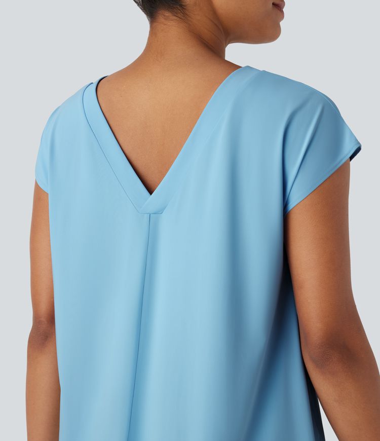 V Neck Split  Casual Cover Up-UPF50+
