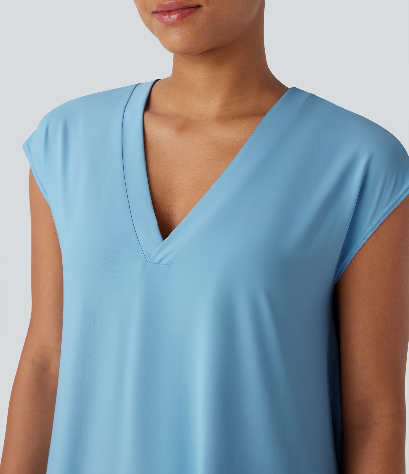 V Neck Cool Touch Casual Cover Up-UPF50+