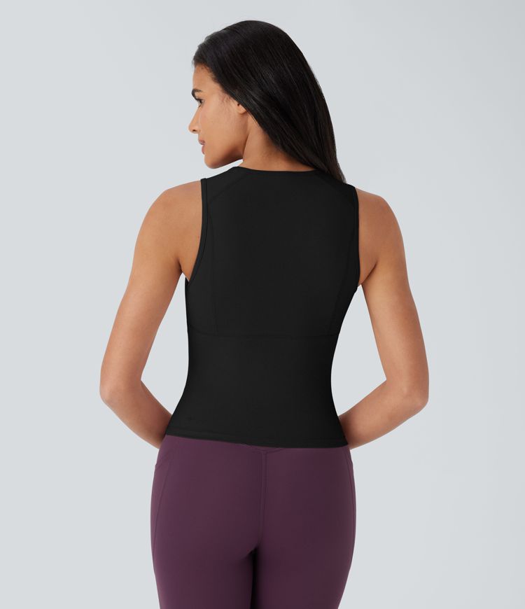 Round Neck Solid Yoga Tank Top