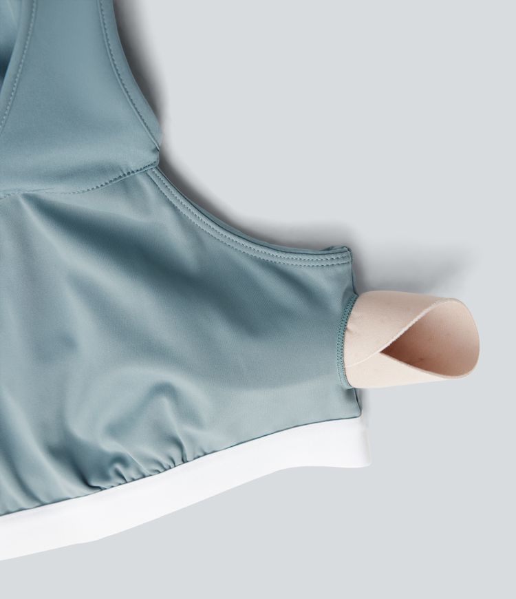 Mini Vestido Breezeful™ secado rápido holgado espalda nadadora bolsillo lateral corte asimétrico