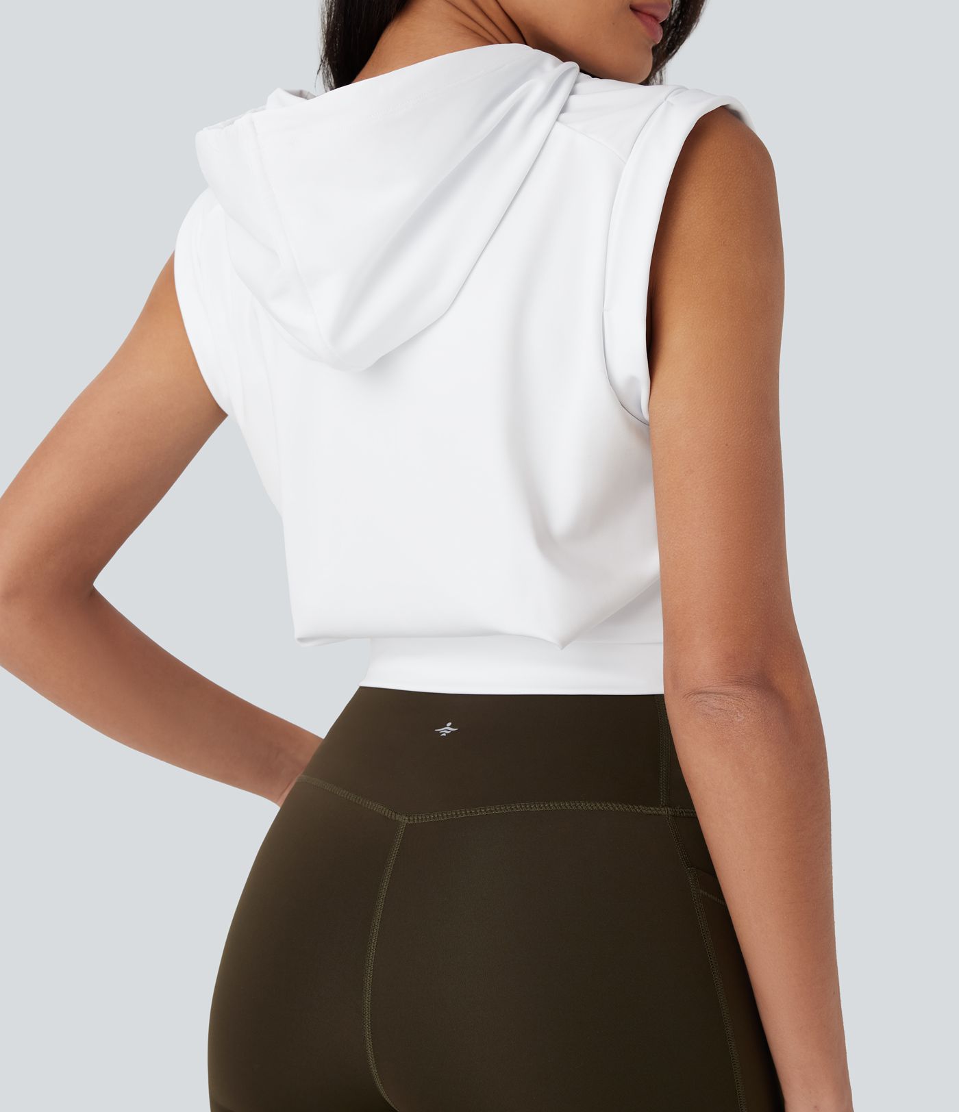 Kurzes Freizeittop mit Kapuze, Kordelzug und Flügelärmeln