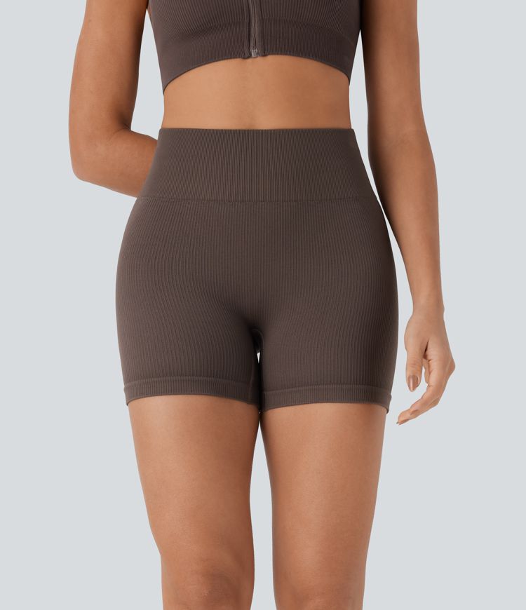 Seamless Flow High Waisted Yoga Biker Shorts 4''