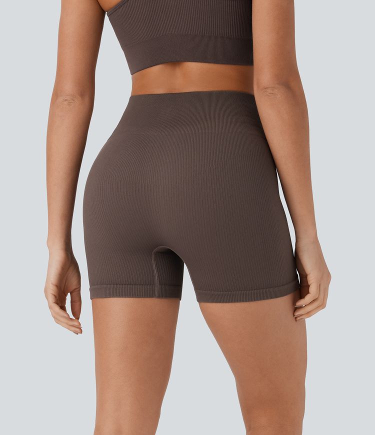 Seamless Flow High Waisted Yoga Biker Shorts 4''