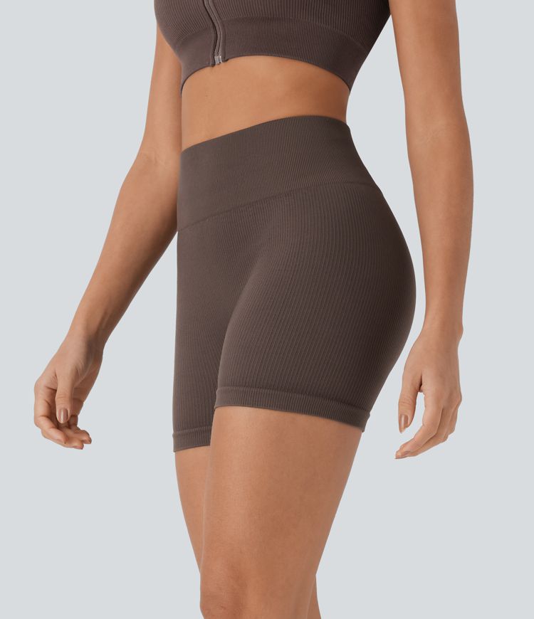 Seamless Flow High Waisted Yoga Biker Shorts 4''